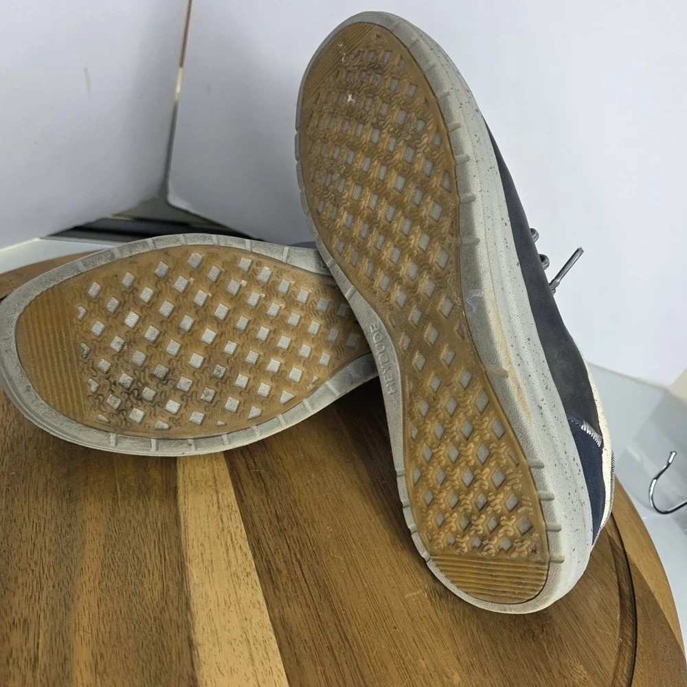 HEY DUDE SHOES Paul - Grey Men's Size 11 Craft Leather Gray/Blue